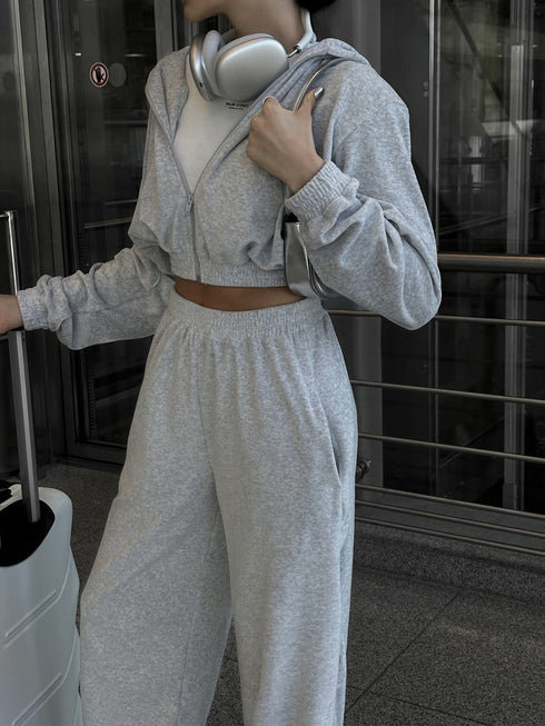 'June' Zip Up Hoodie and Pants Set - Celes Fashion